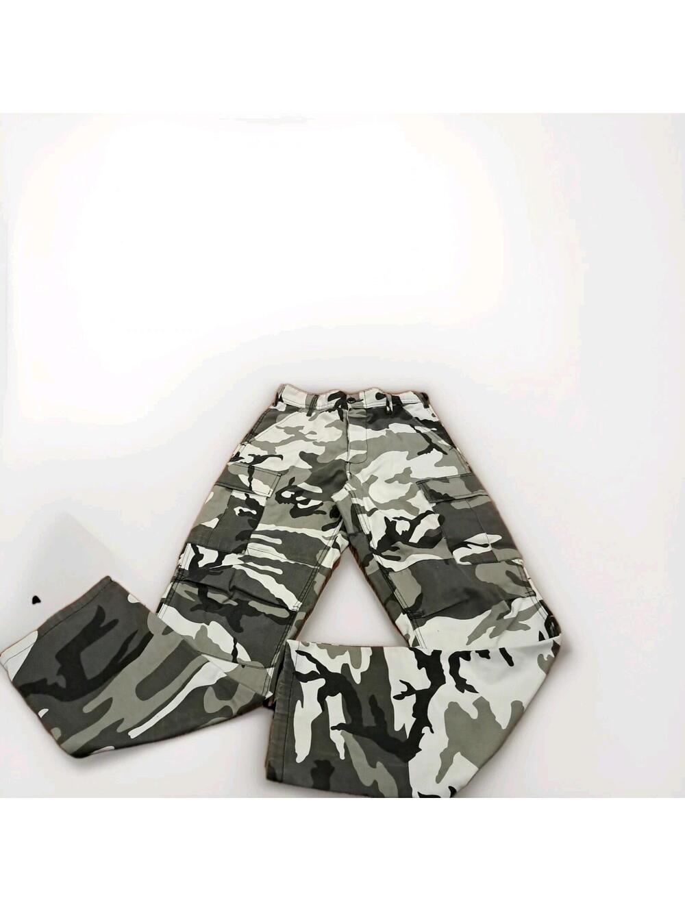 Women’s Small Camo Cargo Pants Adjustable Waist Leg Utility Tactical Joggers